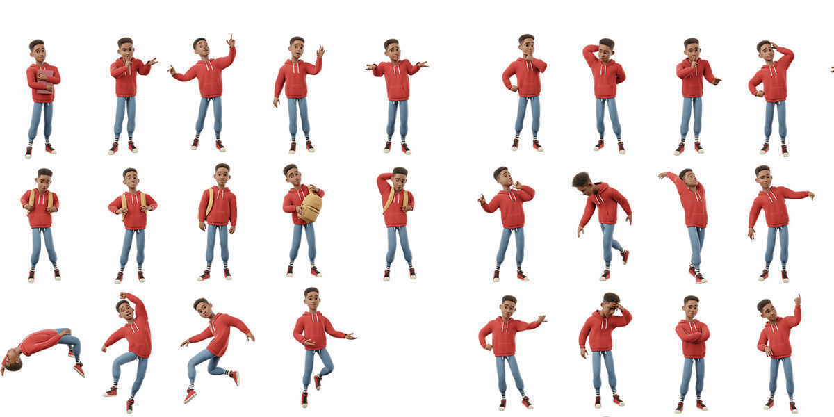 Cartoon Black Man pose 1